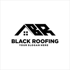 BR with Roofing Real Estate vector logo design template. House abstract concept icon. - obrazy, fototapety, plakaty