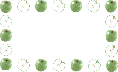 メッセージカードに使えるフレーム 枠 フルーツのイラスト