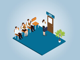 Business people waiting for a job interview