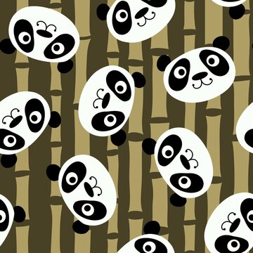 Animals cartoon seamless panda pattern for wrapping paper and kids clothes print and linens and fabrics
