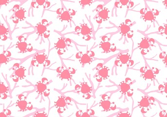 Cartoon silhouette animals seamless crabs pattern for wrapping paper and kids clothes print and fabrics