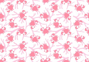 Cartoon silhouette animals seamless crabs pattern for wrapping paper and kids clothes print and fabrics