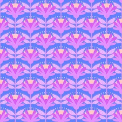 Fototapeta premium Floral seamless flower pattern for fabrics and textiles and packaging and gifts and cards and linens and kids