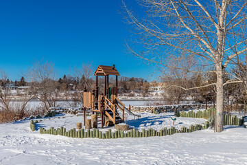 Winter Time at Gabriel Dumont Park In Saskatoon, Canada