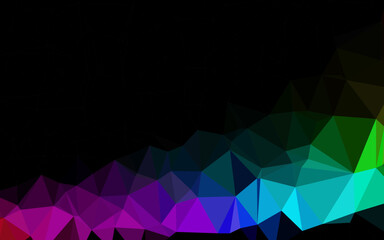 Dark Multicolor, Rainbow vector polygonal pattern.