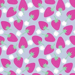 Cartoon summer fruit seamless strawberry pattern for wrapping paper and kids clothes print and fabrics