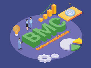Naklejka premium BMC business model canvas marketing strategy