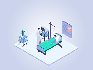 Doctor visits a patient with heart disease