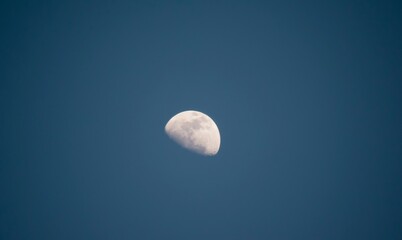 moon view with blue sky in evening time