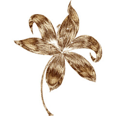 Golden flowers and leaves.