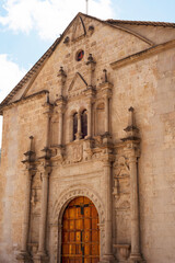 Fototapeta na wymiar Andahuaylas Peru Plaza de Armas with Historical facade Cathedral barroque arquitecture June 2019