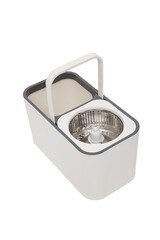 Cleaning container bucket with mop spinning systems isolated on white background