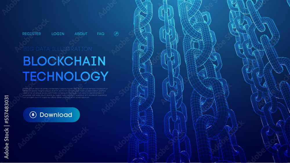 Aufkleber blockchain digital technology. big data vector background. cryptocurrency technology vector backgrou