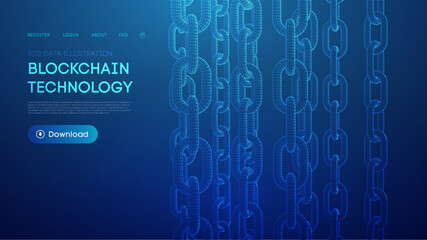 Blockchain digital technology. Big data vector background. Cryptocurrency technology vector background.