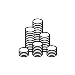 Coins stack vector icon. Currency exchange symbol. Pile money income vector.