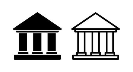 Bank icon vector illustration. Bank sign and symbol, museum, university