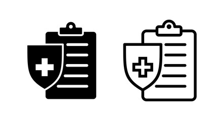Fototapeta premium Medical insurance icon vector illustration. health insurance sign and symbol