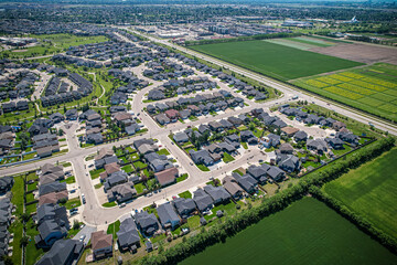 Aerial views of the Willowgrove neighborhood of Saskatoon