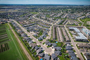 Aerial views of the Willowgrove neighborhood of Saskatoon