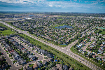 Aerial views of the Willowgrove neighborhood of Saskatoon