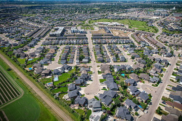 Aerial views of the Willowgrove neighborhood of Saskatoon