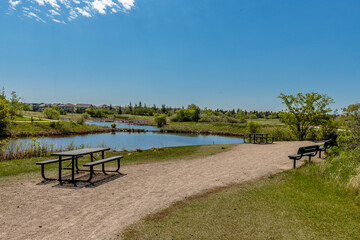 Naklejka na ściany i meble Summer Time at Lakewood Park in Saskatoon, Saskatchewan, Canada