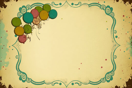 discarded antique design template Birthday greeting card with room for your words. Generative AI