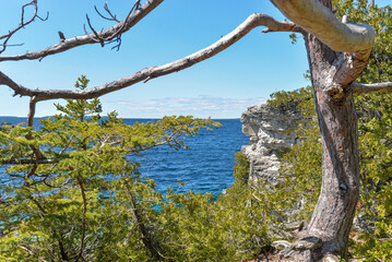 Beautiful landscape of Georgian bay in Bruce Peninsula national park neat Tobermory village in Ontario province, Canada