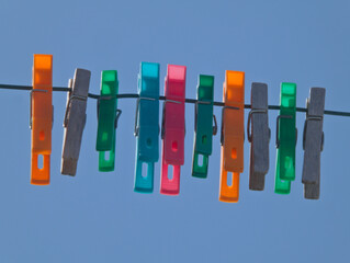 Colored clothespins