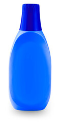 colored plastic bottle with household chemicals on a white background.
