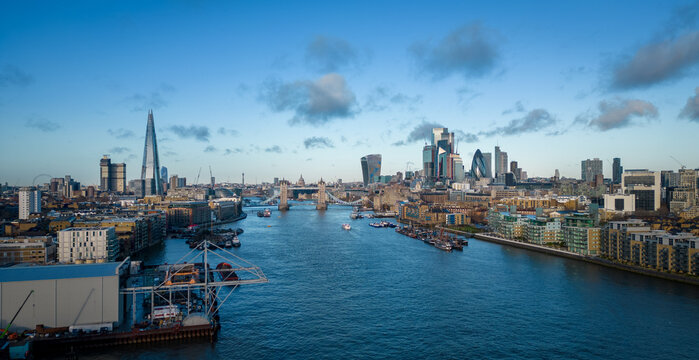 Amazing view over London and River Thames on a sunny day - LONDON, UNITED KINGDOM - DECEMBER 20, 2022