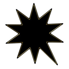 Black with Gold Trim Speech Bubble Illustration