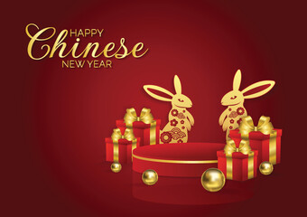 Fototapeta na wymiar chinese new year banner rabbit year 2023 
