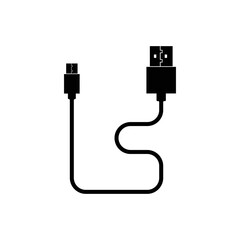 usb cable icon vector illustration in flat style  
