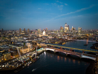 London in the evening - beautiful aerial view at sunset - travel photography