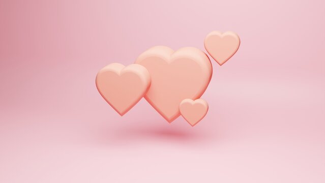 3d render of heart shaped on pink background to illustrate love, wedding, valentines day, affection, happiness, heart, gift, sweet heart, anniversary, and romance.