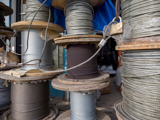industrial coils and ropes on reel