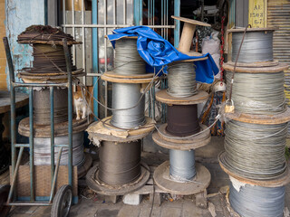 industrial coils and ropes on reel