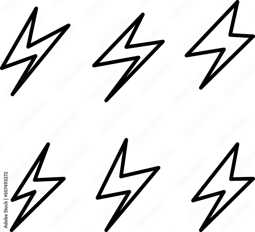 Aufkleber lightning bolt icon for apps and web sites on white background