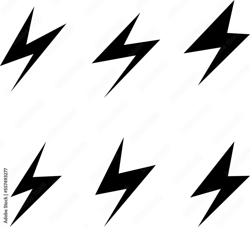 Poster lightning bolt icon for apps and web sites on white background..eps
