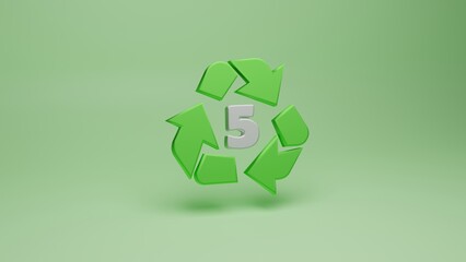 3d rendering of recycling symbols for plastic - 5