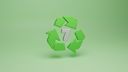 3d rendering of recycling symbols for plastic - 7