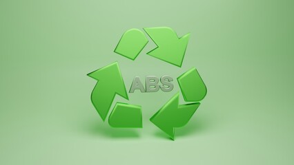 Fototapeta premium 3d rendering of recycling symbols for plastic - ABS