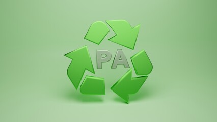 3d rendering of recycling symbols for plastic - PA