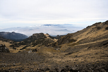 Landscape views - hiking at the feet of the iztaccíhuatl volcanic mountain outside of Mexico city in Izta-Popo National Park