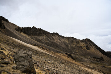 Hiking at the feet of the iztaccíhuatl volcanic mountain outside of mexico city in Izta-Popo National Park
