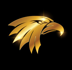 Golden Eagle Head Logo Sign