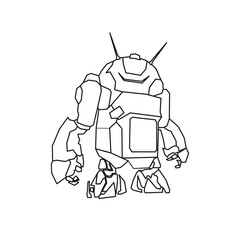 Cute funny Robot outline vector illustration. Big fat robot with a semicircular head and two antennas. Editable graphic resources, Much needed for creative design materials.