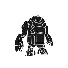 robot silhouette vector. much needed for creative design materials.