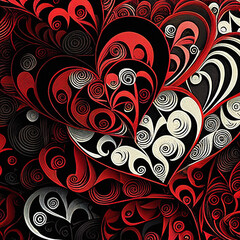Red and Black Hearts - Generative AI